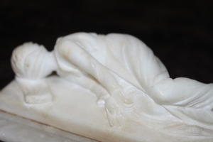 The Died St. Cecilia In Her Crypt As Found In The Catacombs Of St.  Callixtus en MARBLE, Italy 19th century