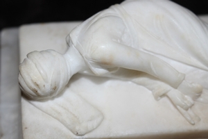 The Died St. Cecilia In Her Crypt As Found In The Catacombs Of St.  Callixtus en MARBLE, Italy 19th century
