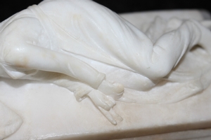 The Died St. Cecilia In Her Crypt As Found In The Catacombs Of St.  Callixtus en MARBLE, Italy 19th century