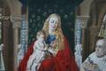 The Madonna With Canon Van Der Paele” , After Jan Van Eyck en Painted on Linen / Wooden Frame, Belgium  19 th century ( Anno 1865 )