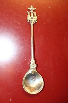 Unique Silver Spoon / Imagination Calvary-Scene / Marked Dutch / 18th Century   21 Cm en full silver, Dutch 18 / 19 th Century