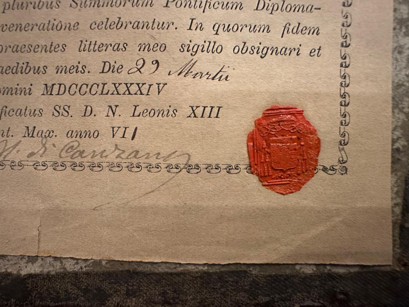 1  Veil / Sudarium Of Veronica Originally Sealed With Document