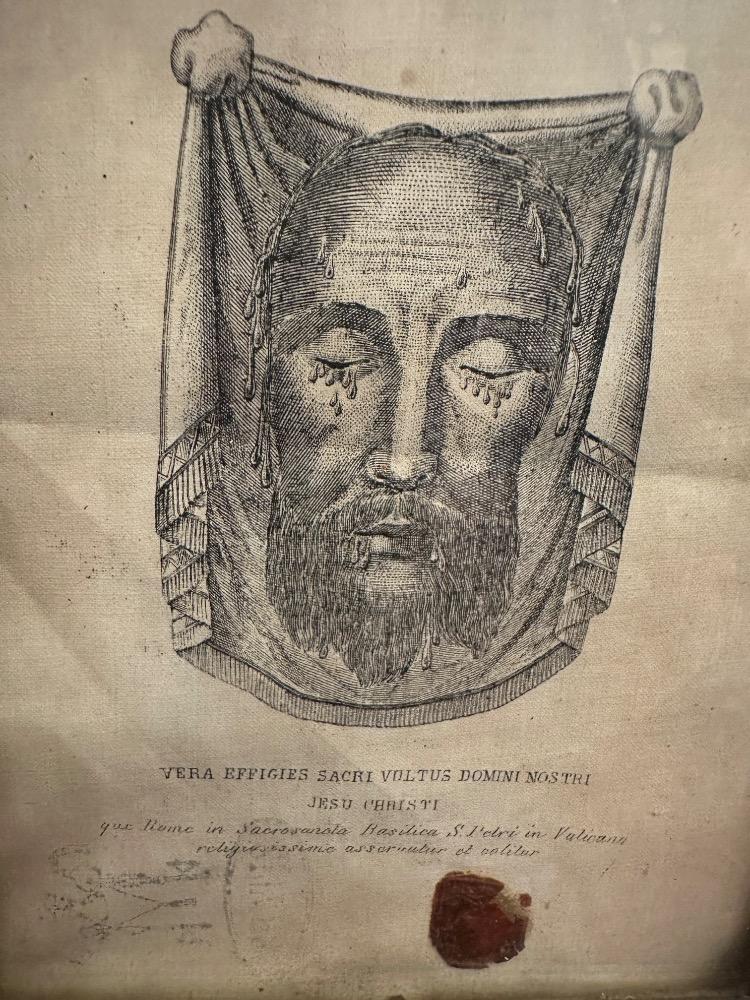 1  Veil / Sudarium Of Veronica Originally Sealed With Document