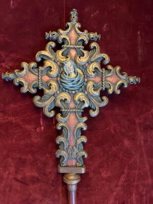 Very Rare Double Sided Cross en Wood,