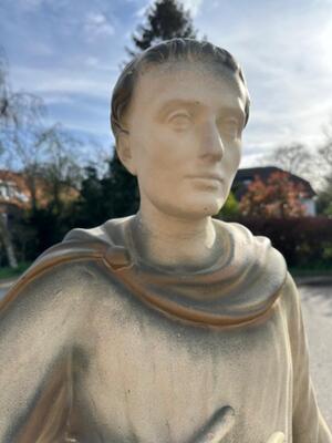 Very Rare Imagination:  Statue St. Georgius Of Lydda en Plaster, Belgium  19 th century