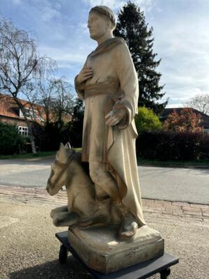 Very Rare Imagination:  Statue St. Georgius Of Lydda en Plaster, Belgium  19 th century