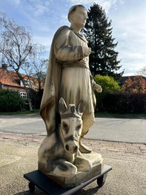 Very Rare Imagination:  Statue St. Georgius Of Lydda en Plaster, Belgium  19 th century