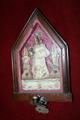 Very Special Small Folk-Devotion-Altar , St. Mary With Child Behind Glass In Wooden Frame France 19th century