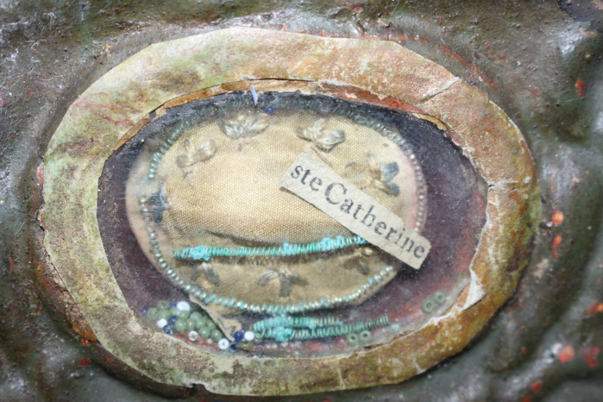 1  Wooden Sculpture With Relic Inside : St. Catherine