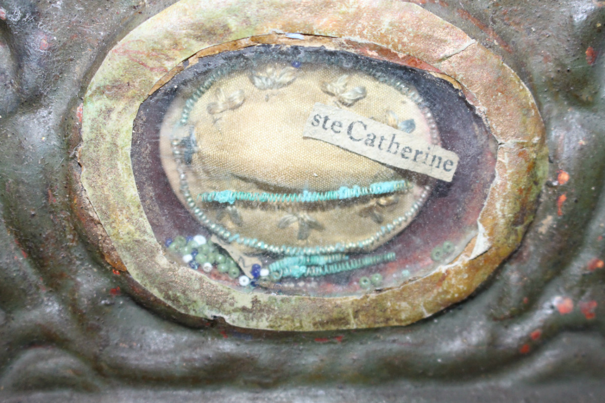 1  Wooden Sculpture With Relic Inside : St. Catherine