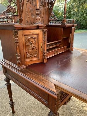 Writing Desk en Oak wood, Dutch 19th century