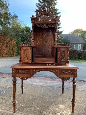 Writing Desk en Oak wood, Dutch 19th century