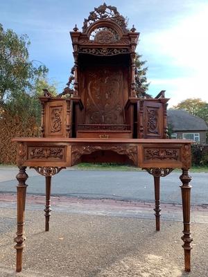 Writing Desk en Oak wood, Dutch 19th century