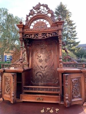 Writing Desk en Oak wood, Dutch 19th century