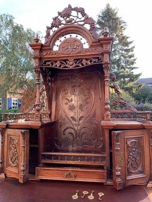 Writing Desk en Oak wood, Dutch 19th century