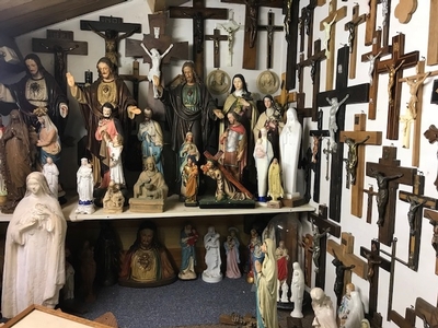 Large Collection Of Statues, Crosses, Rosaries, Etc Etc. Dutch 19th century