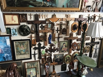 Large Collection Of Statues, Crosses, Rosaries, Etc Etc. Dutch 19th century