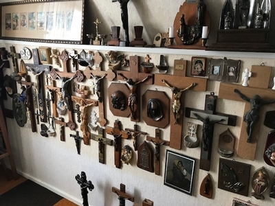 Large Collection Of Statues, Crosses, Rosaries, Etc Etc. Dutch 19th century