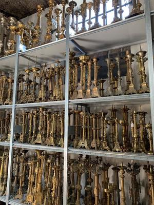 Overview Pictures Stock Candle Sticks & Candle Holders  style All Styles en Brass / Bronze , Dutch Belgium France 19th century