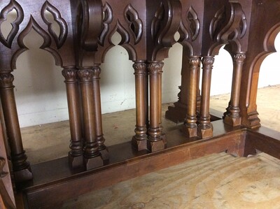 Complete Dining Set style Gothic - Style en Wood, Belgium  19 th century