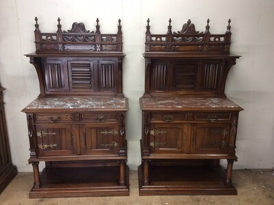 Complete Dining Set style Gothic - Style en Wood, Belgium  19 th century