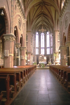 Pews From St. Victor Church Afferden ( Gld ) Holland  style Gothic - style en Oak wood, Dutch 19th century