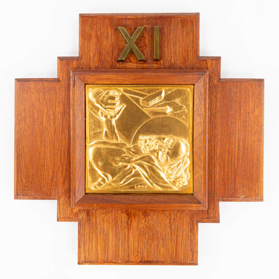 Stations Of The Cross  style art - deco en Wood / Copper, Belgium  20 th century