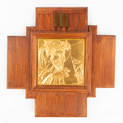 Stations Of The Cross  style art - deco en Wood / Copper, Belgium  20 th century