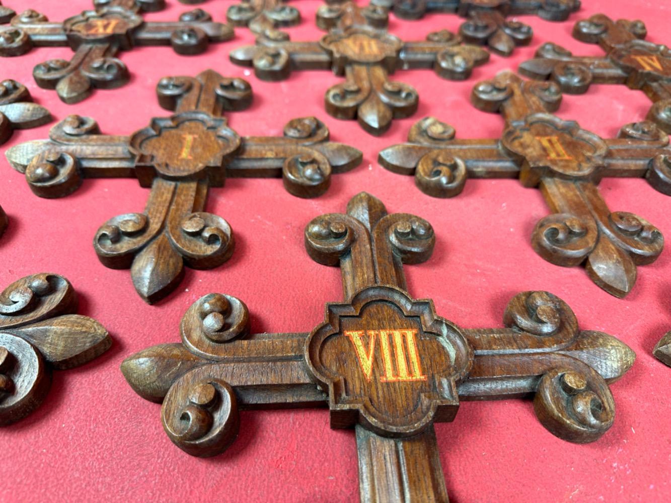 14 Gothic - Style Complete Series Of 14 “Cross-Stations” Of The Cross