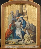 Stations Of The Cross  style Gothic - style en Painted on linen, France 19th century