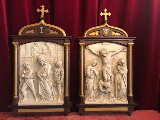 14 Gothic - style Stations Of The Cross Complete Set