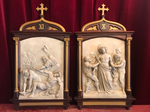 14 Gothic - style Stations Of The Cross Complete Set