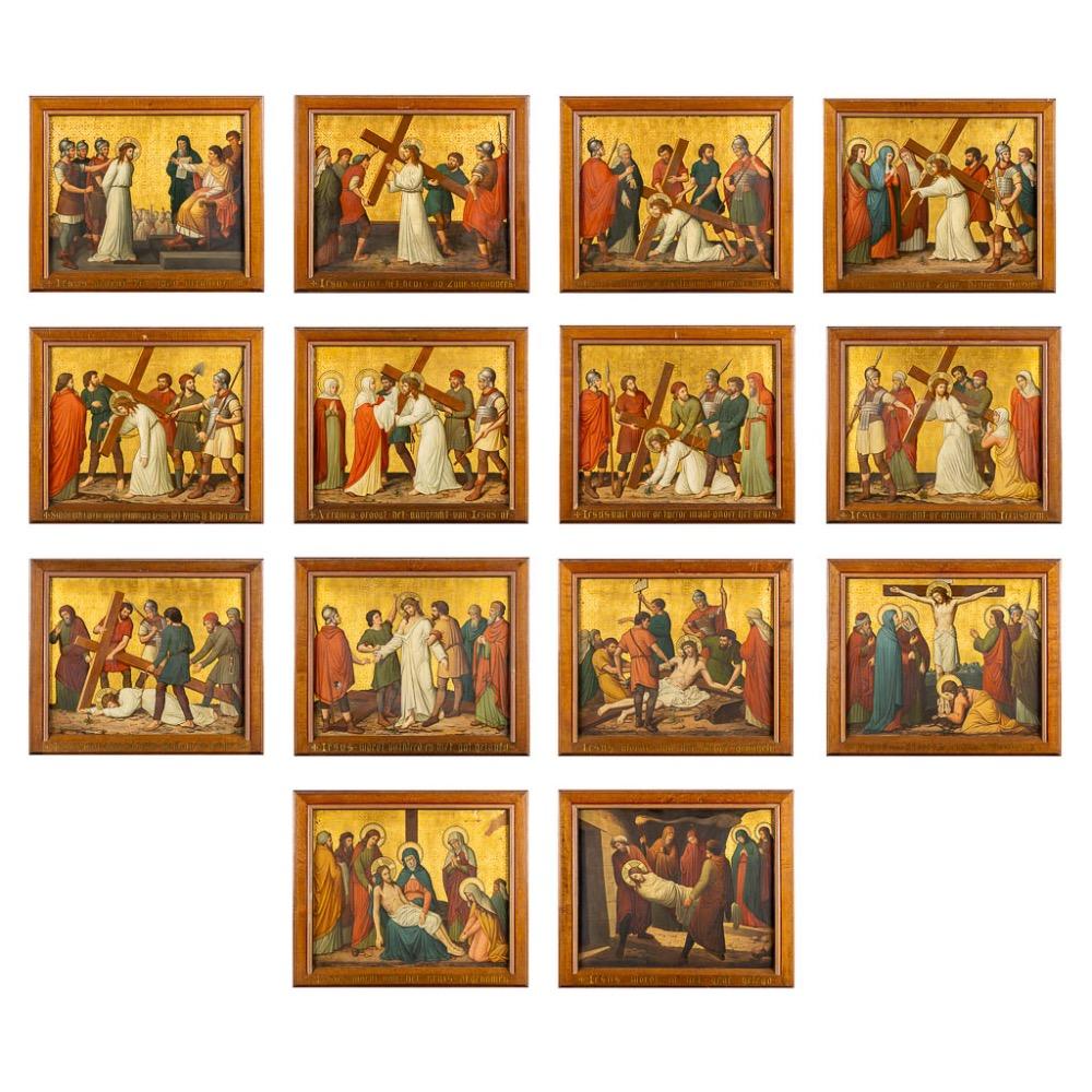 14 Gothic - Style Stations Of The Cross. These Stations Did Survive The Bombing Of The Church