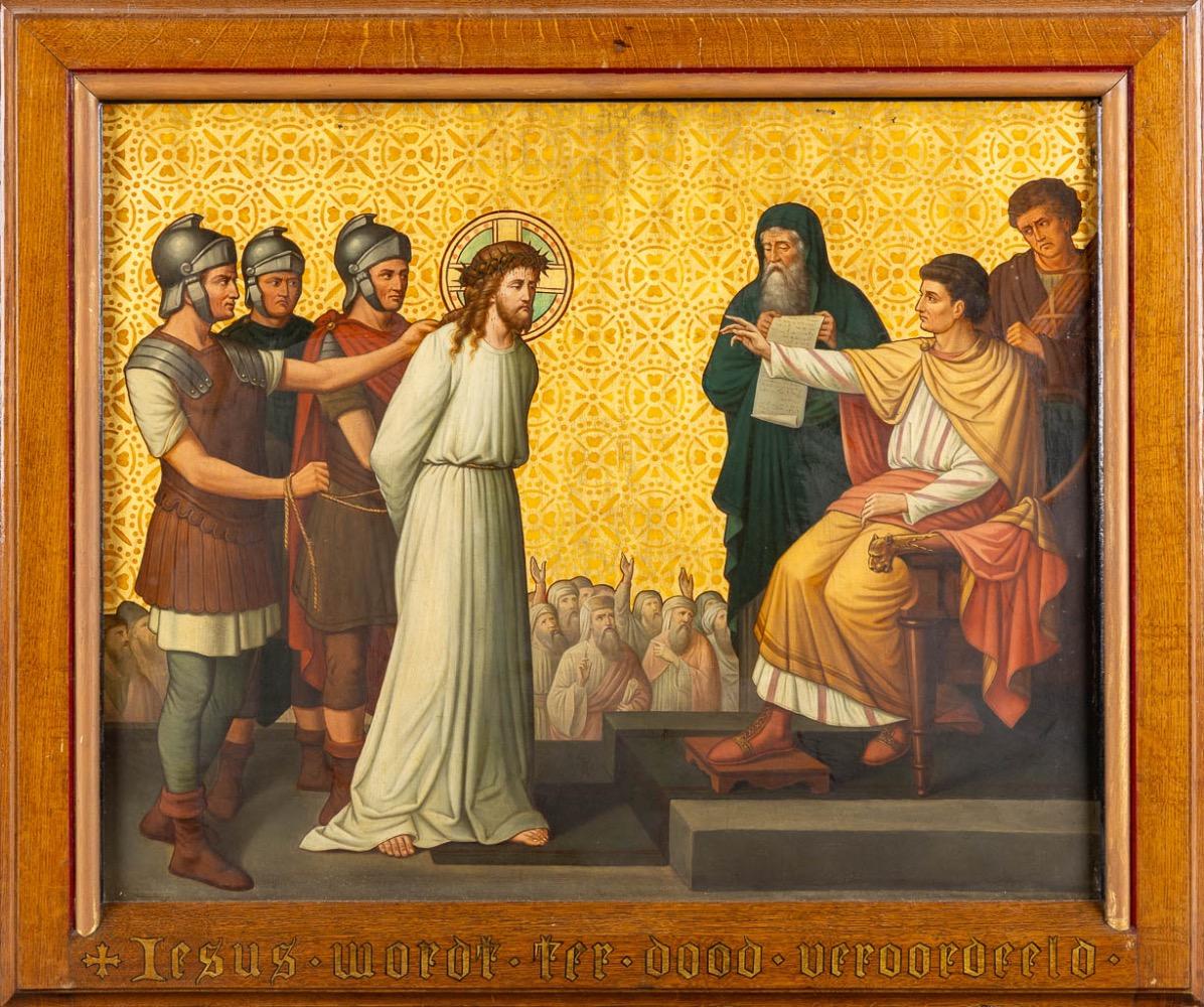 14 Gothic - Style Stations Of The Cross. These Stations Did Survive The Bombing Of The Church