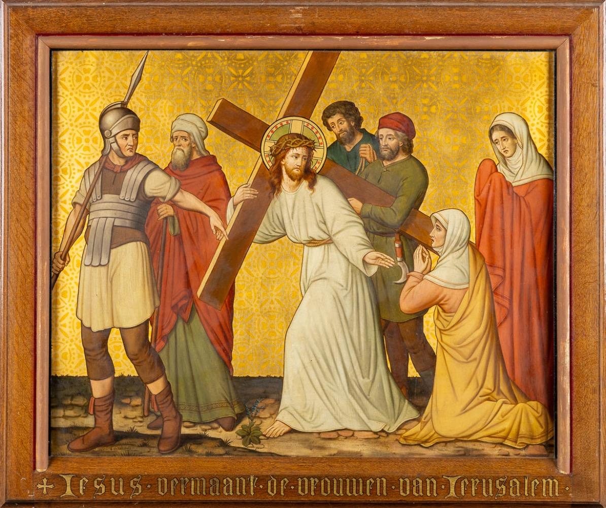 14 Gothic - Style Stations Of The Cross. These Stations Did Survive The Bombing Of The Church