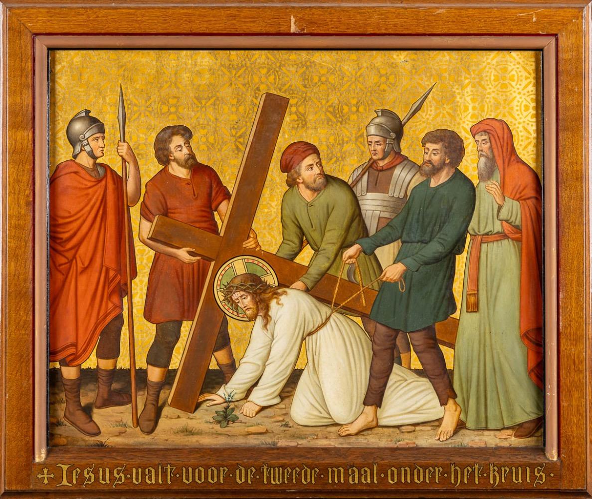 14 Gothic - Style Stations Of The Cross. These Stations Did Survive The Bombing Of The Church