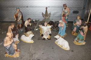 Nativity Set en PLASTER POLYCHROME, Belgium 19th century