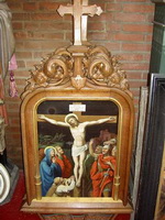 Stations Of The Cross en Oak frames / Oilpainted on Canvas, Belgium 19th century
