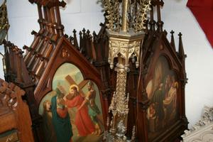 Stations Of The Cross en WOOD PAINTED ON ZINK, France 19th century