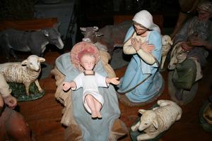 Nativity Set en PLASTER POLYCHROME, Belgium 19th century