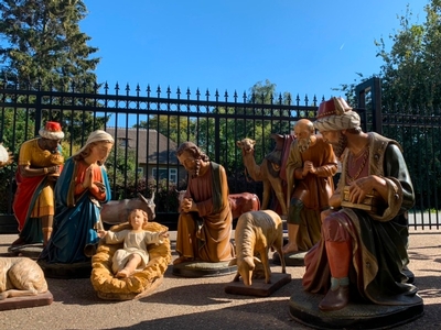 Nativity Set. Height Standing Statues: 100 Cm ! en Plaster polychrome, Dutch