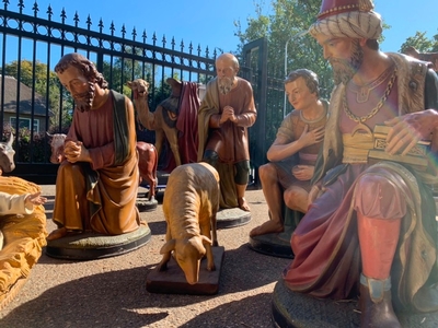 Nativity Set. Height Standing Statues: 100 Cm ! en Plaster polychrome, Dutch