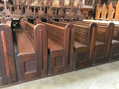 Pews style ART - DECO en Oak wood, Dutch 20th century