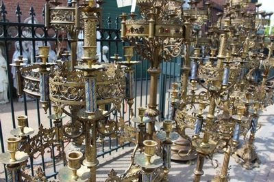 Candle Holders en Bronze , Belgium and France 19th century