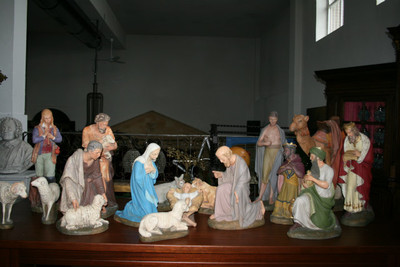 Nativity Set en PLASTER, Belgium 19th century