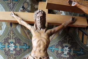 Crosses en Fully hand - carved wood , Dutch 19th century