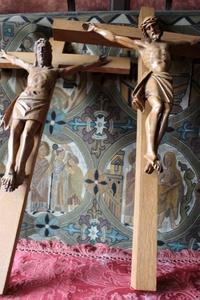 Crosses en Fully hand - carved wood , Dutch 19th century