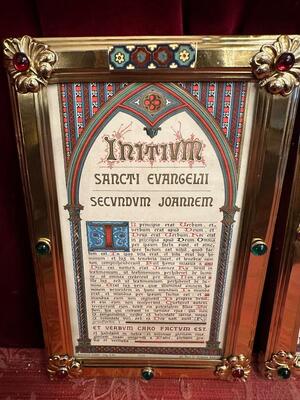 Matching Sets Canon Boards style Gothic - Style en Brass / Stones / Enamel / Glass, Paris - France 19 th century