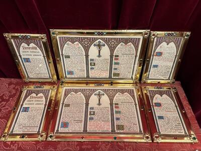 Matching Sets Canon Boards style Gothic - Style en Brass / Stones / Enamel / Glass, Paris - France 19 th century