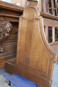 Inventory Of Small Chapel 2 Rows Of Oak Pews And Front Parts 2 Pews Available  en Oak wood, Belgium 20th century. ABOUT 1920